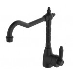 Eleanor Shepherds Crook Sink Mixer Matte Black With Matte Black Handle